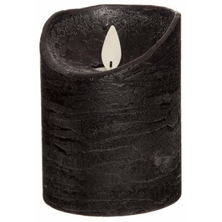 Coen Bakker Deco BV LED-Kerze Wax Candle (1-tlg), schwarz bewegliche Flamme 7,5x10cm 6/18h Timer shabby schwarz Ø 7.50 cm x 10.00 cmnet-selling24