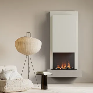 muenkel design Arco [Elektrokamin Opti-myst]: Concrete (Betonoptik) - weiß