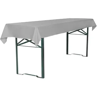 TexDeko Tischdecke für Bierzeltgarnitur 250 x 100 cm Grau