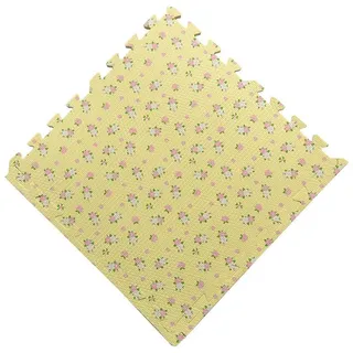 24 Ineinandergreifende Eva-schaumstoff-bodenfliesen Mit Puzzle-muster, 30 X 30 Cm Groß Und Beigefarben.