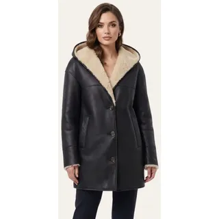 Shearling Oversize-Jacke mit Kapuze - Größe: M - M