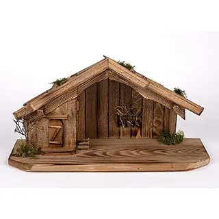 Holz und Gartentrends Weihnachtskrippe Krippe Krippenstall Weihnachten Weihnachtskrippen Tischkrippen Krippenfiguren (Weihnachtskrippe W08)