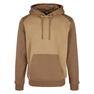 URBAN CLASSICS 2-tone Fake Raglan Kapuzenpullover Brown / Sand M