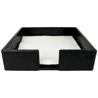 Signature Home Collection Serviettenhalter Serviettenhalter quadratisch Kunstleder für Papierservietten, abwischbar, pflegeleicht schwarz 19 cm