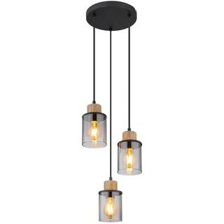 GLOBO Pendelleuchte 3-flg. D 27 cm rauchfarben Glas