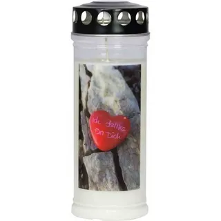 JEKA Kerzen GmbH Gedenkkerze 215x75mm M72 Stein/Herz, 7 Tage
