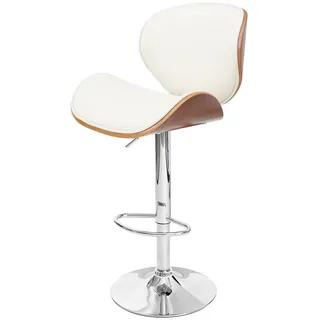 PROREGAL® Barhocker Barstuhl mit Lehne Sitzhöhe 62-84cm Holz Retro, Farbe braun