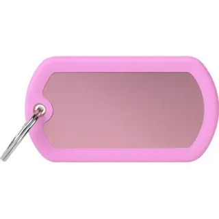 ID tag - Hushtag Collection - Aluminium Pink Big Military With Pink Rubber