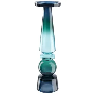 Kerzenhalter , blau , Glas  , Maße (cm): H: 38,5  Ø: 11.5