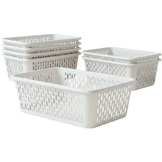 berlona Kaja 6er Set Aufbewahrungskorb Kunststoff 25 x 16 x 8 cm Weiß