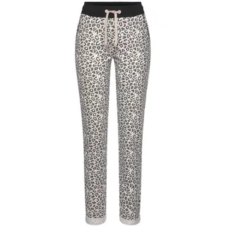 LASCANA Loungepants Relaxhose Beige/Schwarz 32/34