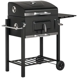 Outsunny Grillwagen Holzkohlegrill schwarz