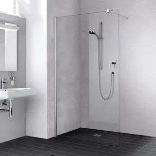 Kermi Liga Seitenwand LITWF09020VPK 90x200cm, silber/hochglanz, ESG klar KermiClean, mit 90Grad Stabilisierung