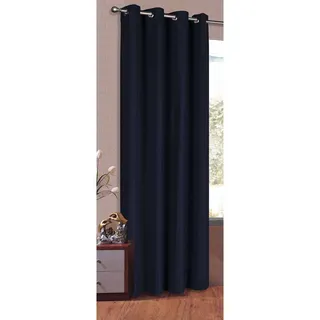 Gardinenbox Vorhang Ösen 140 x 245 cm Dunkelblau 3 St.