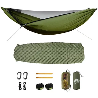 Night Cat Hängematte mit Moskitonetz Outdoor: Hängematte mit Isomatte | Hängematte für 1 Person Camping Trekking und Schlaf im Garten
