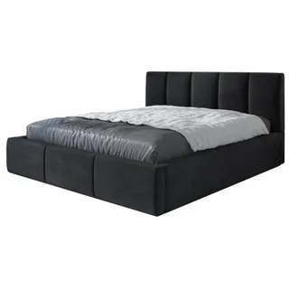 a&j möbelland Polsterbett Schwarz Textil, H2, 120x200 cm, Schlafzimmer, Betten, Polsterbetten