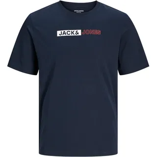Jack & Jones Herren Rundhals T-Shirt JJECORP LOGO Regular Fit Blau Play 5 12233999 XL