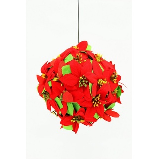 Kunstblume Deko Weihnachtsstern-Kugel, JOKA international, Höhe 21 cm, Mit Aufhänge-Haken rot