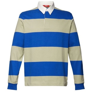 Esprit Langarm-Poloshirt Gestreiftes Rugbyhemd blau XL