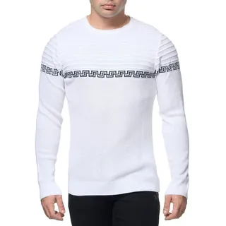 Banco Rundhalspullover Rundhals Basic Pullover Ganzjahrpullover Winter Herbst Frühling schwarz|weiß L