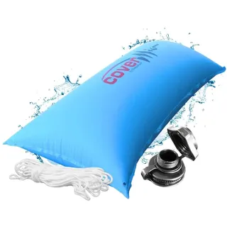 CoverMio XXL Poolkissen, Poolpolster, Luftkissen Winter, Eckig, 2 x 4 m | Pool Polster für winterfeste Poolabdeckung, Aufblasbare Winterkissen Überwinterung
