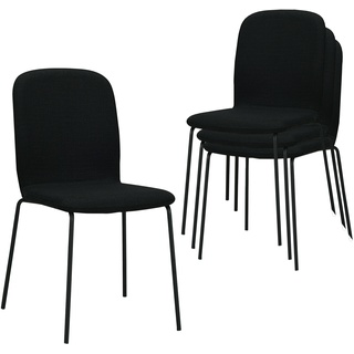 Albatros Esszimmerstühle 4er Set ENNA, schwarz - stapelbar, bequemer Polsterstuhl - Eleganter Küchenstuhl, Stuhl Esszimmer oder Esstisch Stuhl