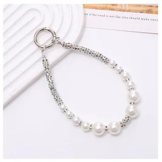 Wisafory Handykette Strass Telefonkette Glitzer Hand Lanyard Handyanhänger Handgelenkkette Schlüsselband Handschlaufe Handyband Kurze Telefon Kette Handyschmuck für Frauen Damen 15#