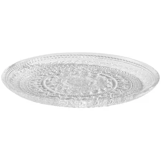 Novel Platzteller Set 4-tlg., Transparent, Glas, Ornament, rund, 1.5 cm, Lfgb, Essen & Trinken, Geschirr, Teller, Platzteller