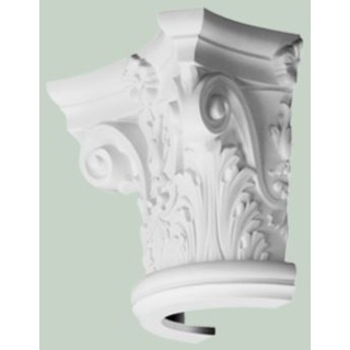 Casa Padrino Barock Zierelement Säulen Kopfteil Weiß 36 x 18 x H. 30 cm - Prunkvolle Wanddeko - Barock Deko