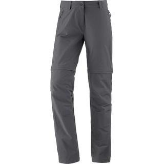 Schöffel Damen Pants Ascona Zip Off, leichte und komfortable Damen Hose mit optimaler Passform, flexible Outdoor Hose für Frauen, asphalt, 46