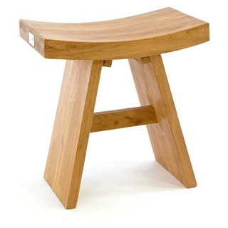 VCM Gartenstuhl Hocker Teakholz Sitzhocker Holzhocker Höhe 47cm braun