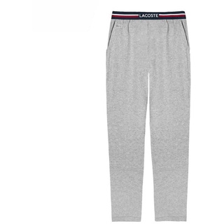 Lacoste Pyjamahose Pyjama-Hose mit 3-farbigem Webgummibund grau Mbonvenon