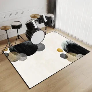 Z·Bling Schlagzeug Teppich Rechteckig 140x200cm,Schlagzeugteppich rutschfest,Schallschutz Teppich für e Drumset,Drum Teppich für Schlagzeug Elektronisch,Drum Kit,Klavier (Mehrfarbig E)