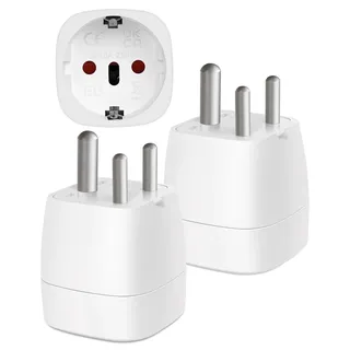 Reiseadapter Indien 2 Stück, Adapter Indien Steckdose, Reiseadapter Typ D für Sri Lanka, Indien, Nepal, Reisestecker Indien Stromadapter (Nicht zutreffend für Südafrika)
