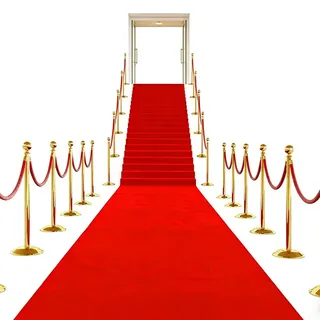 Wapasezyar Roter Teppich, Läufer Eventteppich Hochzeitsteppich, 1 x 5m Lang VIP Event Rot Teppich Rutschfester Red Carpet Empfangsteppich für Hochzeit Erntedankfest Outdoor Zubehör