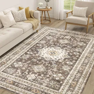 Vintage-Teppich für Wohnzimmer, 15,2 x 22,9 cm, groß, weich, waschbar, orientalisch, traditionell, Used-Look, Landhaus-Teppich für Schlafzimmer, Innenboden, Akzent-Teppich für Zuhause, Büro,