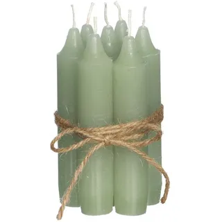 Annastore Spitzkerze 7-tlg. Set Kerzen H 11 cm - Stabkerzen für Flaschen und Vasen grün