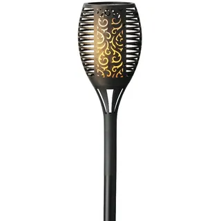 Lumineo Gartenfackel Kunststoff Ø 12 cm H 62,5 cm Solar schwarz