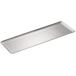 itsisa Alu Tablett gehämmert,rechteckig aus Alu m. Hammerschlag, L: 45cm - Kerzentablett, Dekotablett