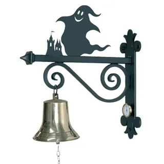 Standuhr mit Glocke, Messing, Schwarz, 37x12x35 cm - Bunt