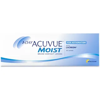 ACUVUE MOIST 1-DAY for Astigmatism Tageslinsen – Tageskontaktlinsen mit -4.00 dpt, Cyl -0.75, Ach 20 & BC 8.5 – UV Schutz, feuchtigkeitsspendend & angenehmes Tragegefühl – 30 Linsen