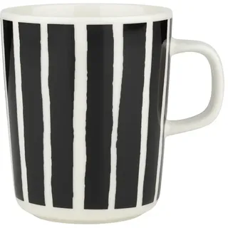 Marimekko - Oiva Piccolo Becher mit Henkel, 250 ml, weiß / schwarz