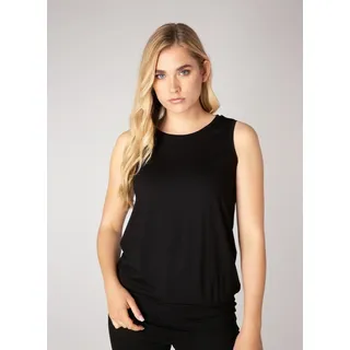 Shirttop BASE LEVEL "Yasmin", Damen, Gr. 48, schwarz, Jersey, Obermaterial: 94% Viskose, 6% Elasthan, unifarben, figurumspielend hüftlang, Rundhals, Tops Shirttop, 1-Kopfverschluss im Nacken