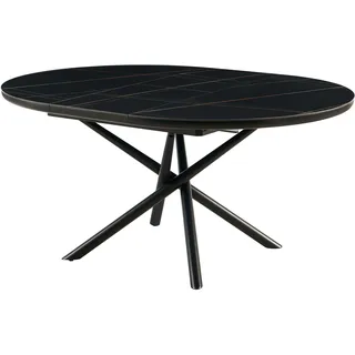 Esstisch SALESFEVER Tische Gr. B/H/T: 120 cm x 76 cm x 120 cm, Schwarz, schwarz (schwarz, schwarz, schwarz) Ausziehbare Esstische ausziehbar auf 160x120 cm