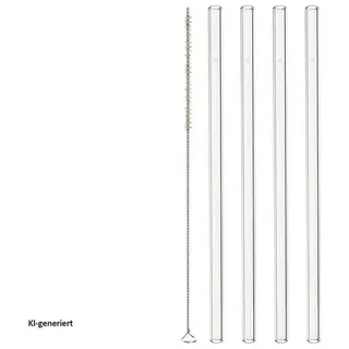 LEONARDO Glastrinkhalme 20 cm 5 St. Transparent
