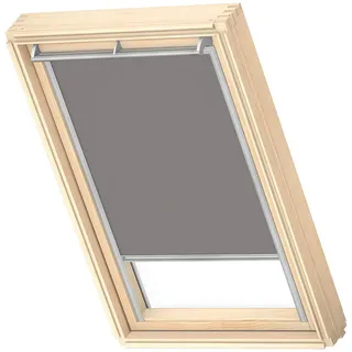 VELUX Verdunkelungsrollo (DKL), Grauer Führungsschiene, M08, Grau | Standard 100 von OEKO-TEX® zertifiziert. Stufenlose Anpassung