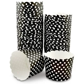 Frau WUNDERVoll Muffinform Muffin Backformen 25 Stück, groß Durchmesser 6,1 cm, schwarz / weiße, (25-tlg)