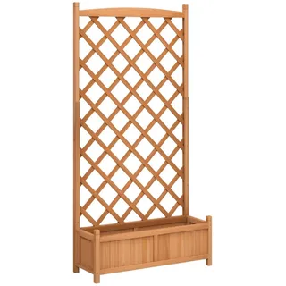 vidaXL Pflanzkübel mit Spalier 60 x 30 cm Braun