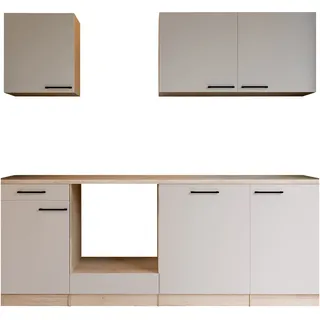 Respekta Küchenzeile Merle 220 cm Kaschmir/Eiche Sägerau