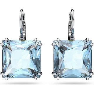Swarovski Paar Ohrhänger Swarovski Millenia Ohrhänger 5619472, Kristall im Quadrat-Schliff, Bla (kein Set, 2-tlg., inkl. edelm Schmucketui) blau|silberfarben